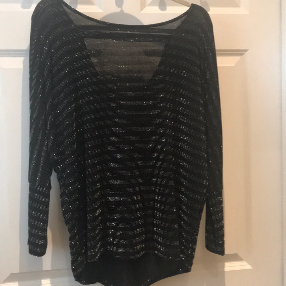VeronicaM black and silver shimmer top